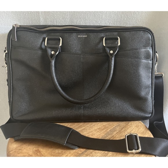 Cole Haan/American Airlines Other - Cole Haan American Airlines Black Pebbled Leather Attache Brief Case Laptop Bag